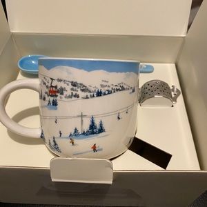 Indigo Ski Scene Tea Set